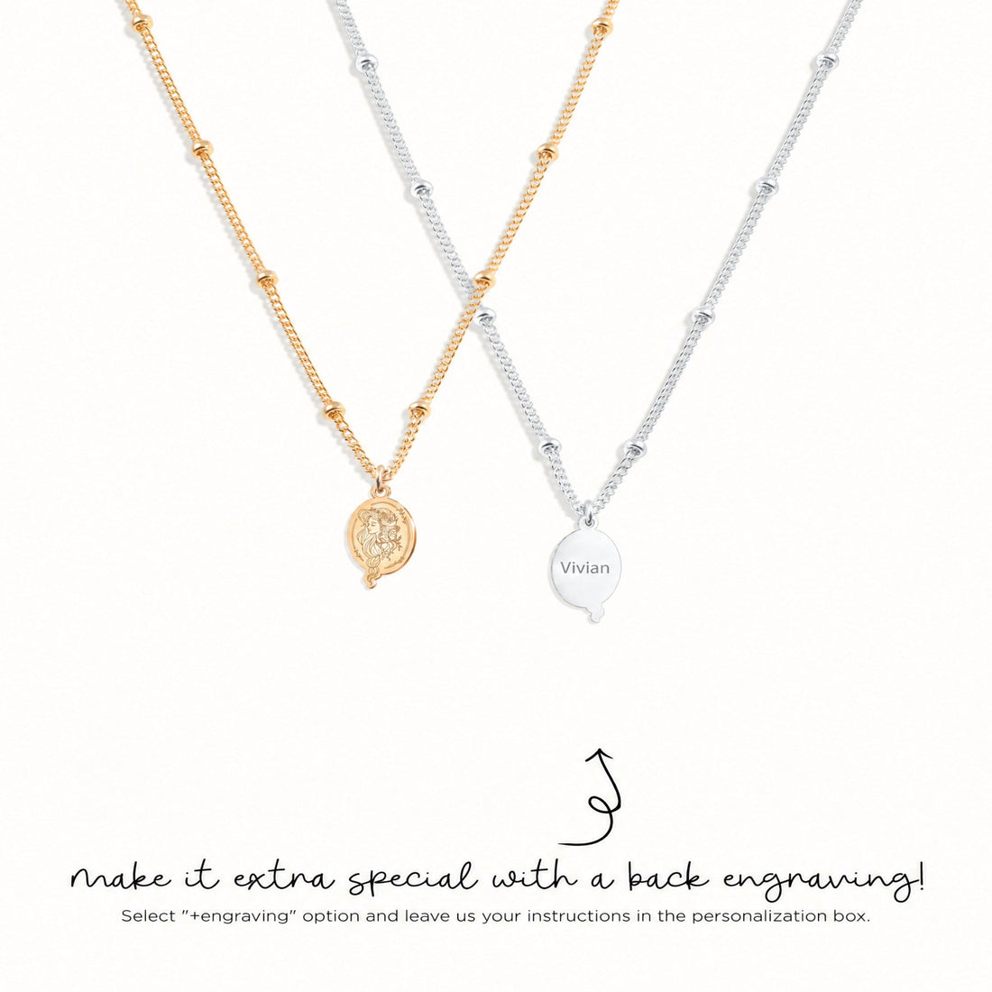 Mermaid Portrait Charm Necklace