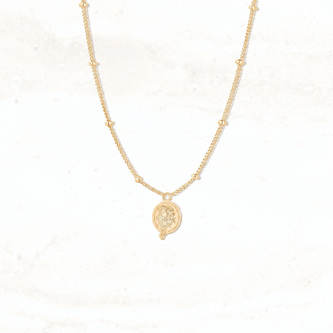 Mermaid Portrait Charm Necklace