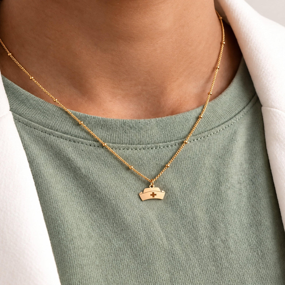 Nurse Hat Charm Necklace