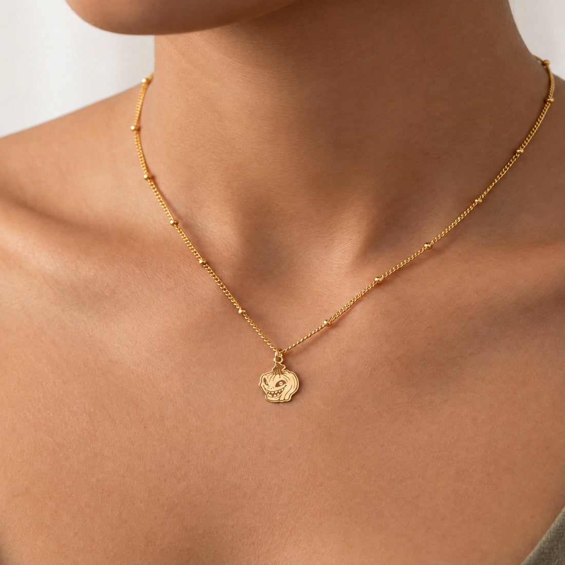 Jack O Lantern Charm Necklace