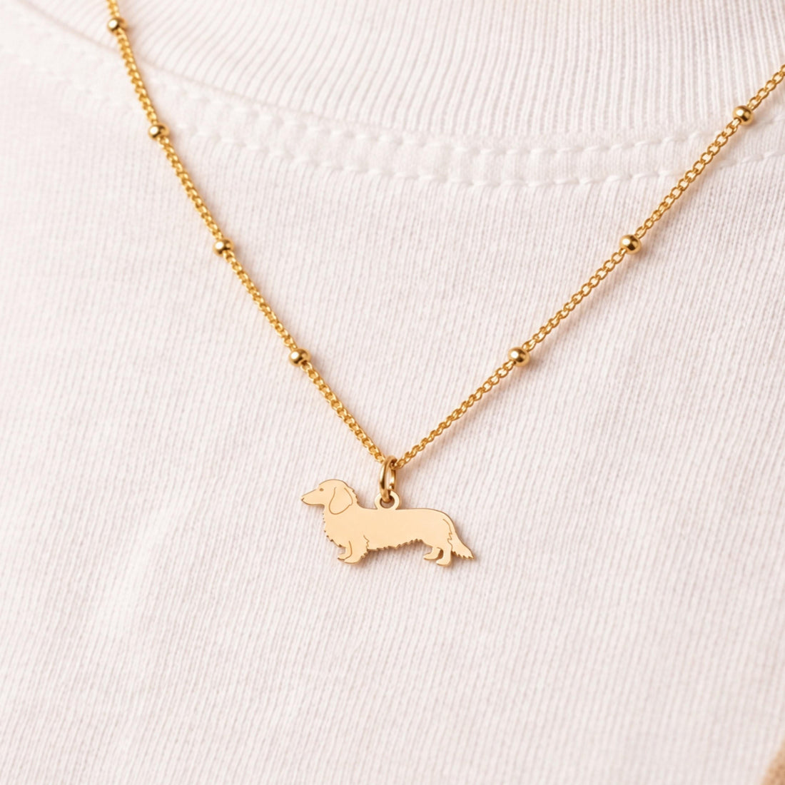 Dachshund Charm Beady Necklace
