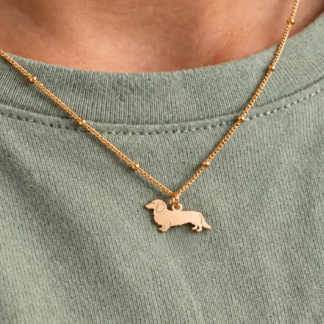 Dachshund Charm Beady Necklace