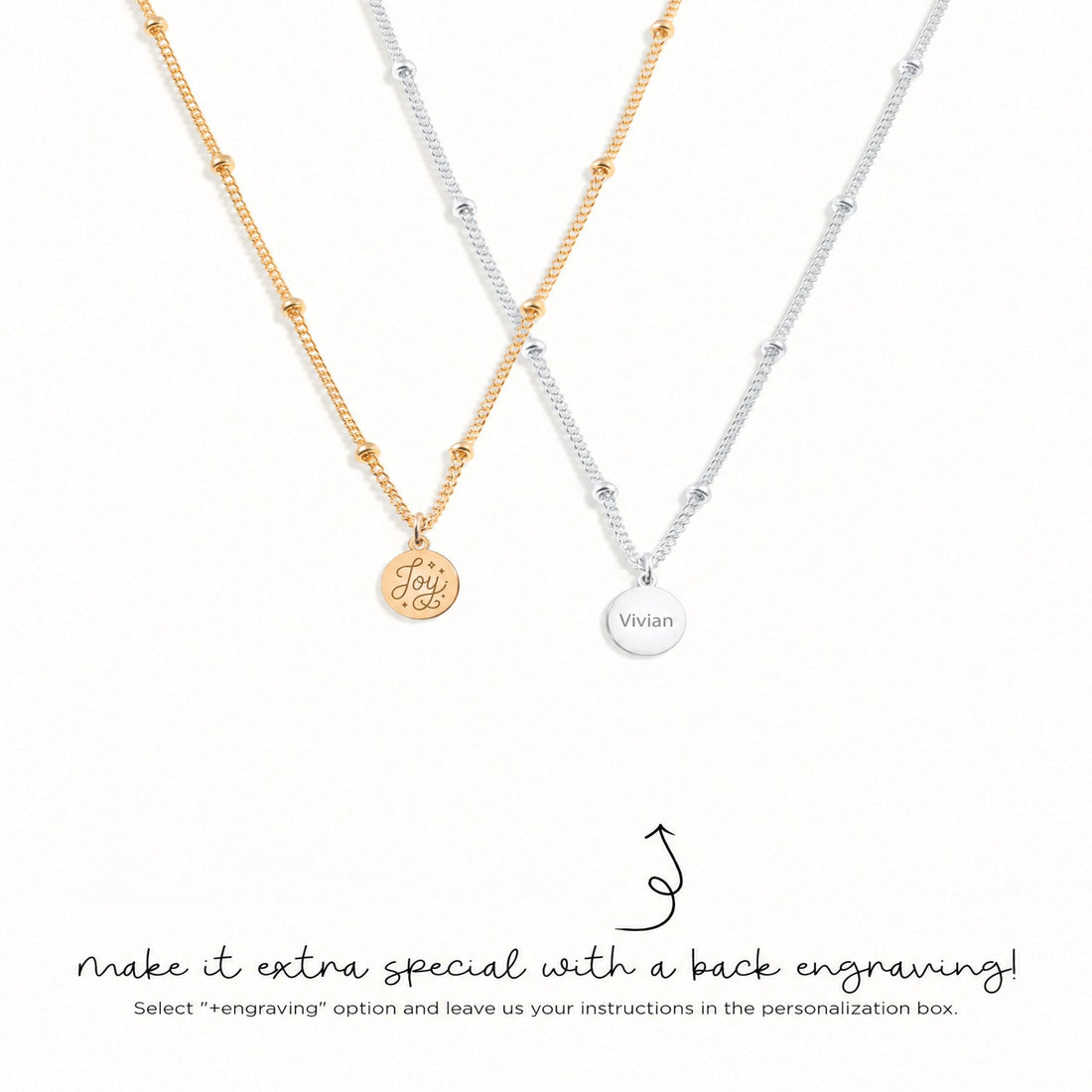Joy Medallion Beady Chain Charm Necklace