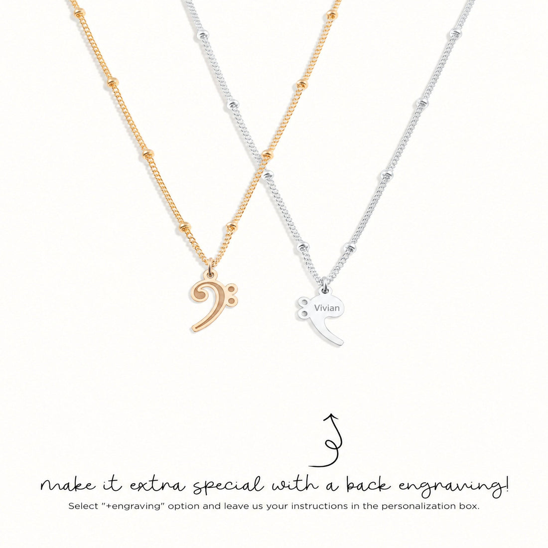 Bass Clef Charm Necklace