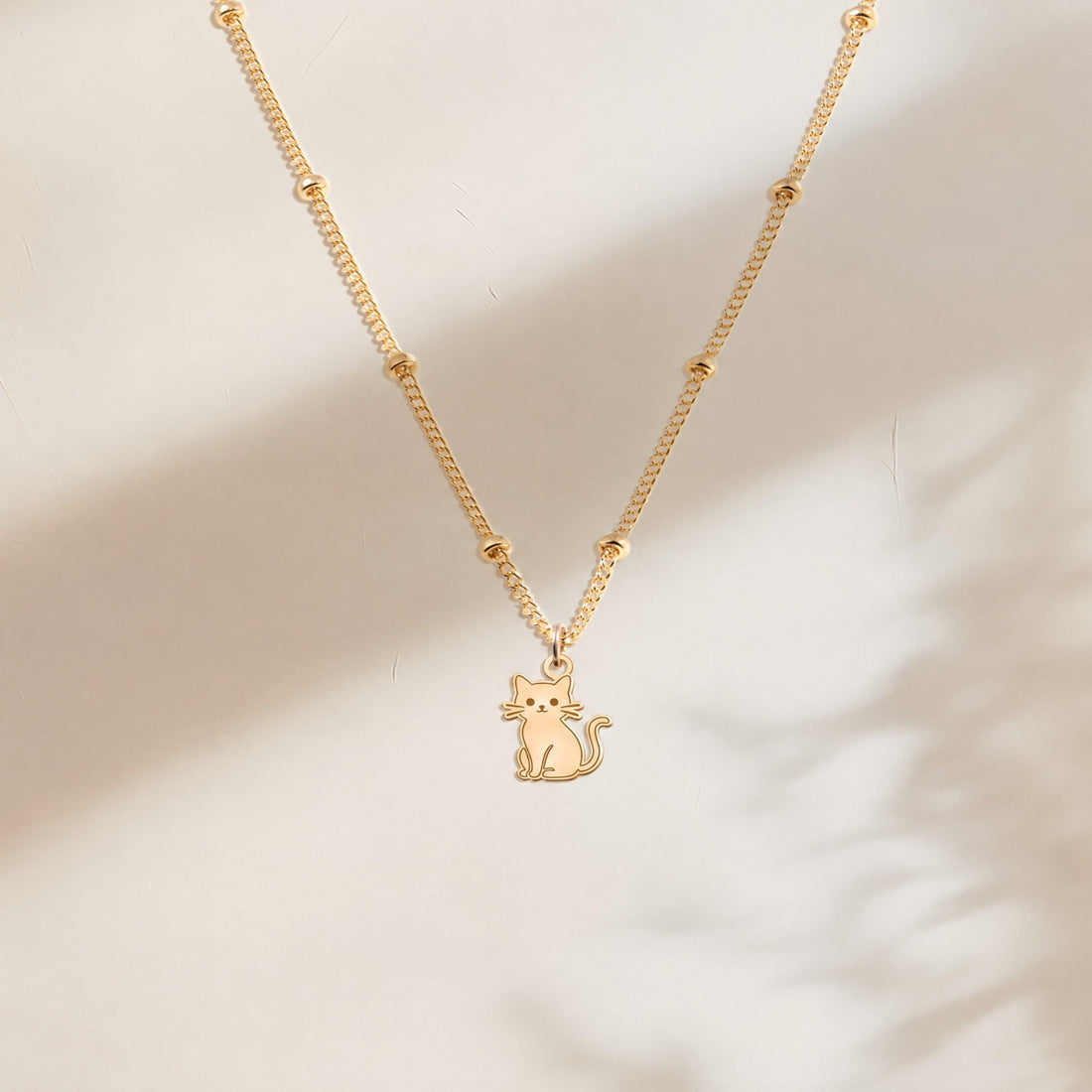 Sitting Cat Charm Necklace