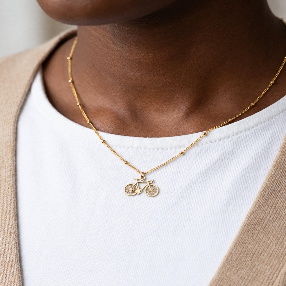 Bicycle Ball Chain Charm Necklace