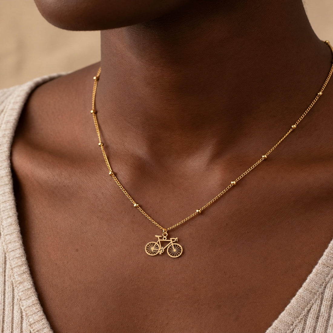 Bicycle Ball Chain Charm Necklace