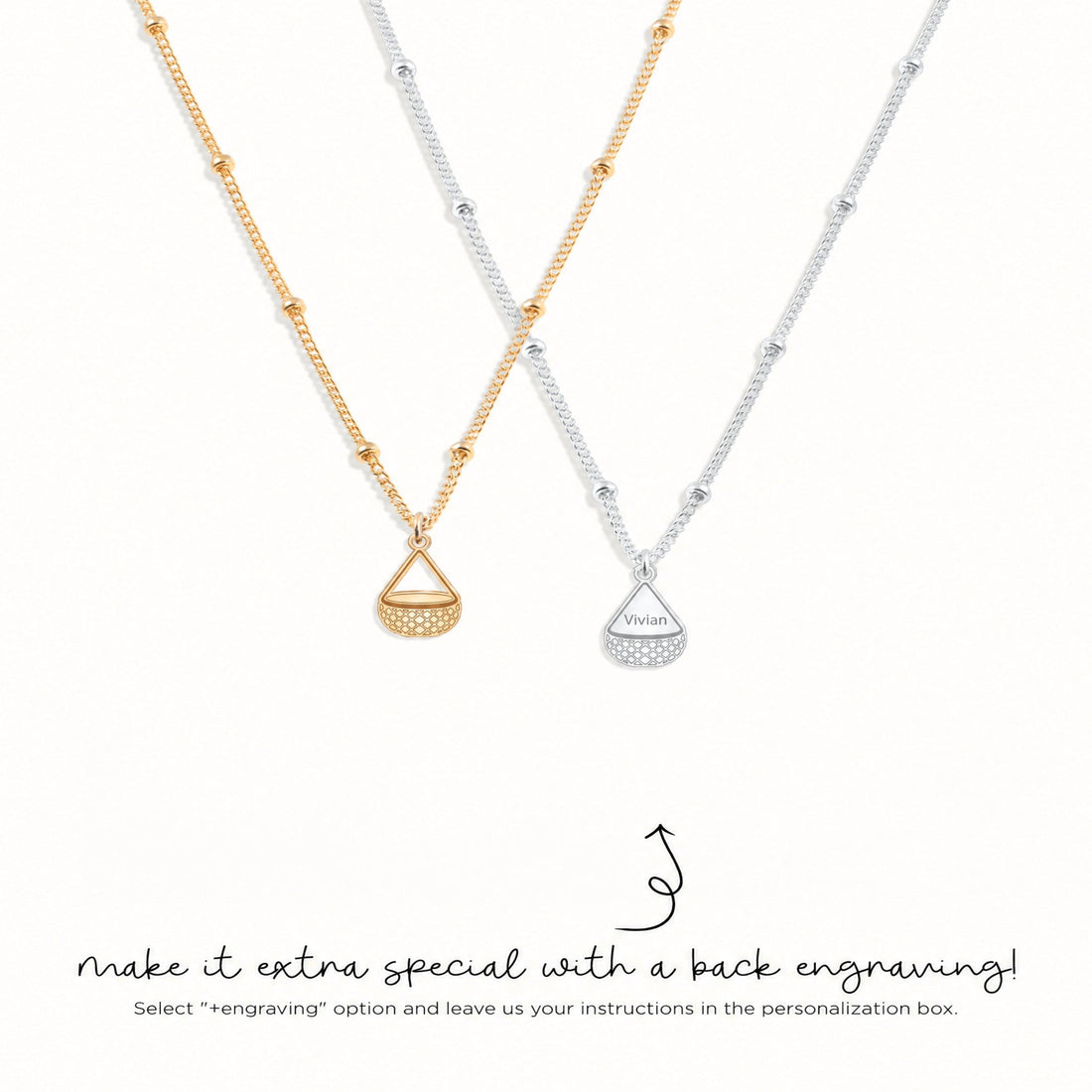 Hanging Basket Charm Necklace