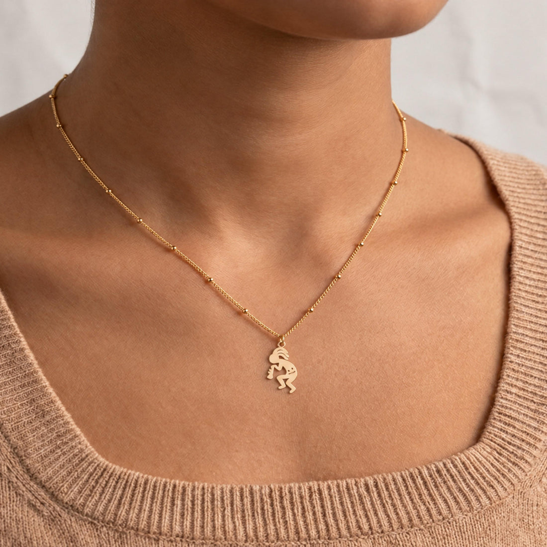 Kokopelli Charm Beady Necklace
