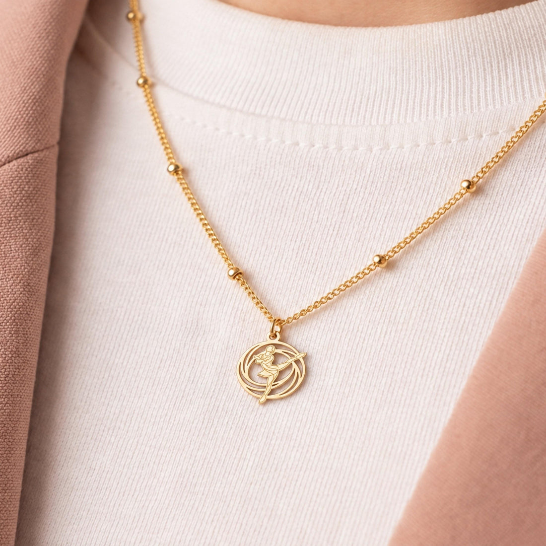 Ballet Dancer Charm Necklace