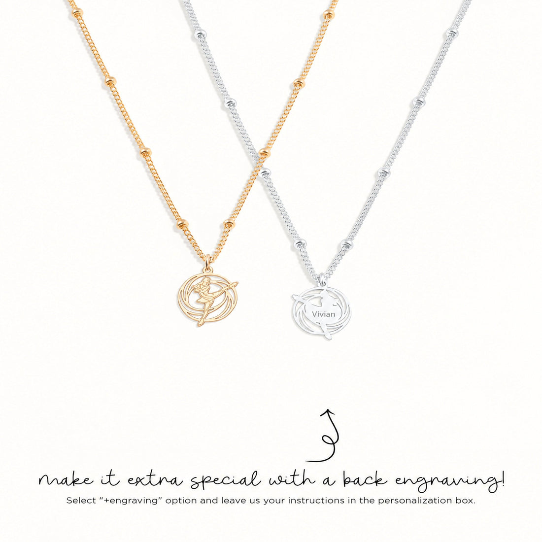 Ballet Dancer Charm Necklace