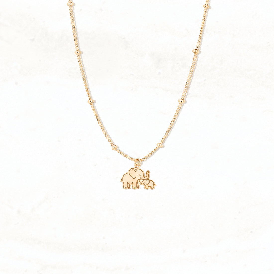 Elephant Calf Charm Necklace