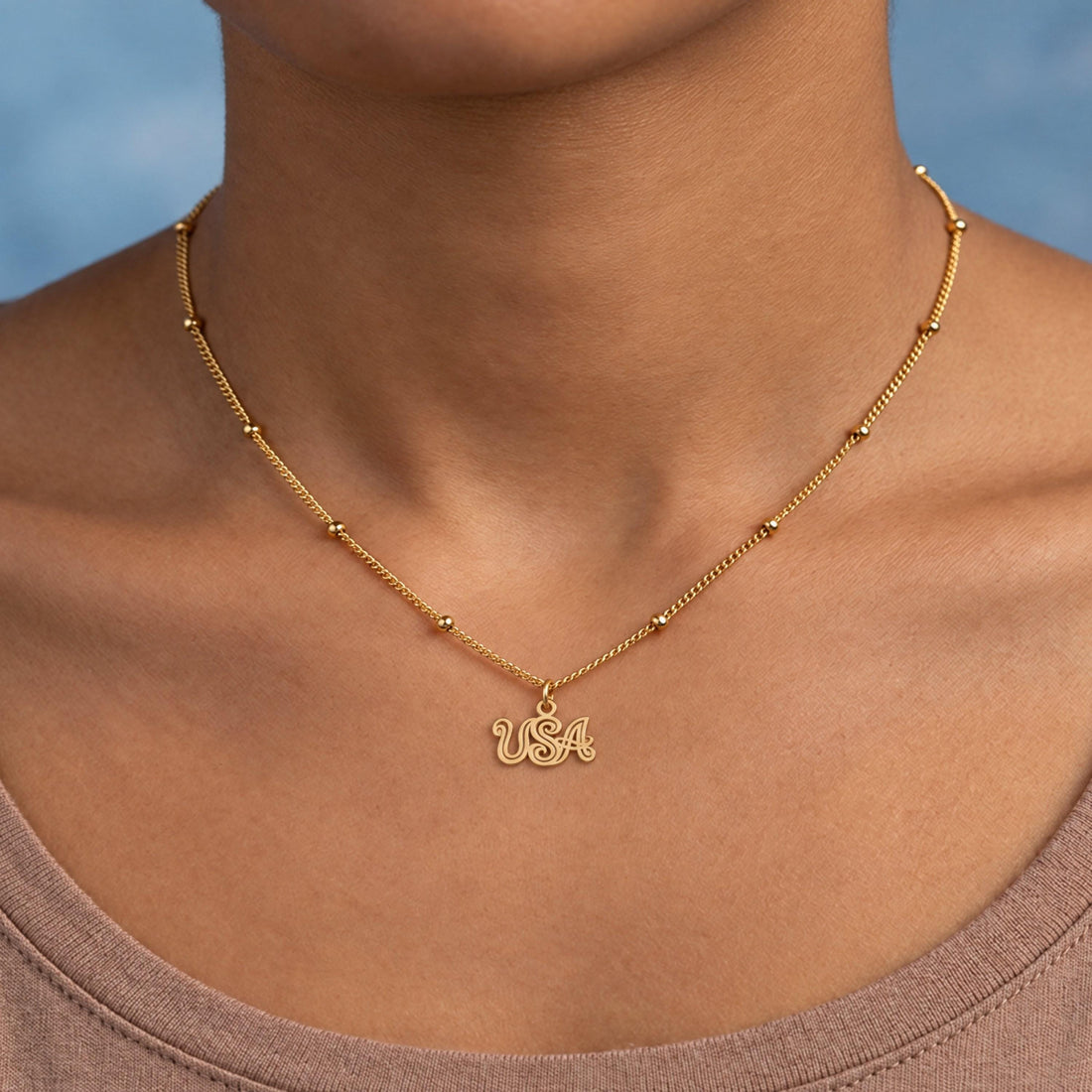 USA Letters Beady Necklace