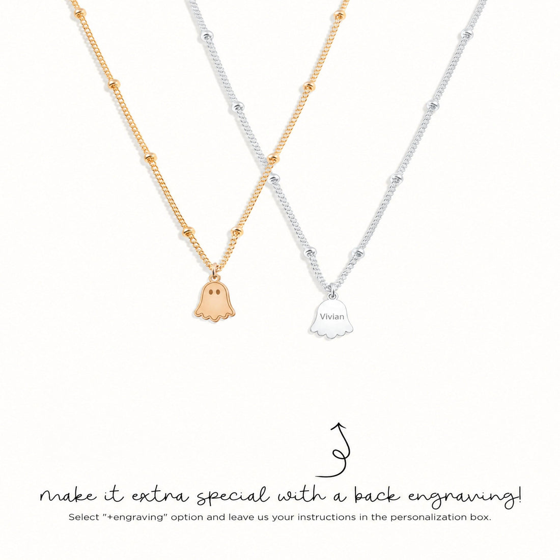 Halloween Ghost Charm Necklace