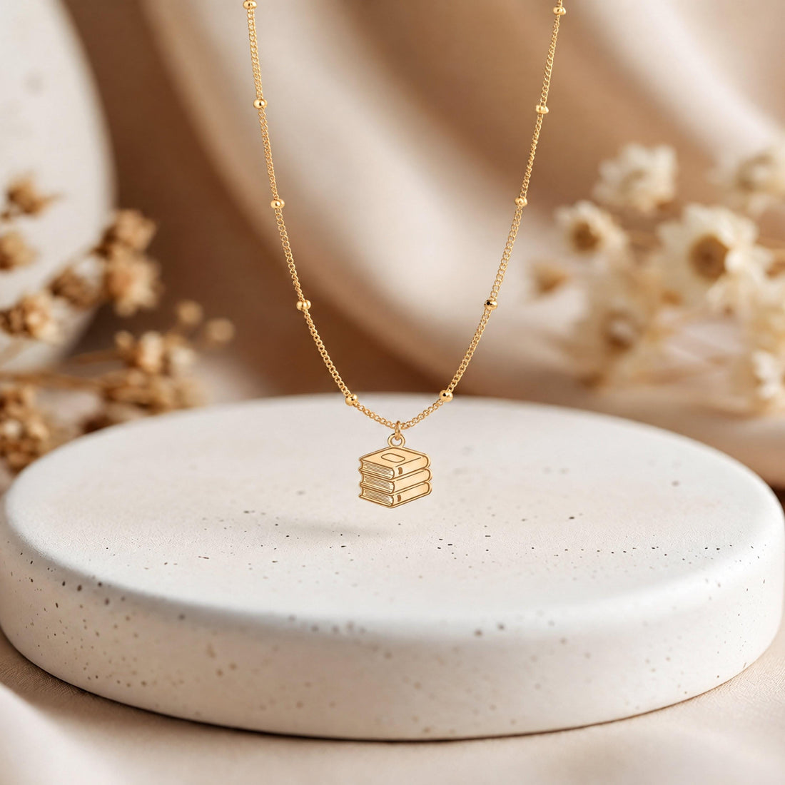 Stack of Books Necklace
