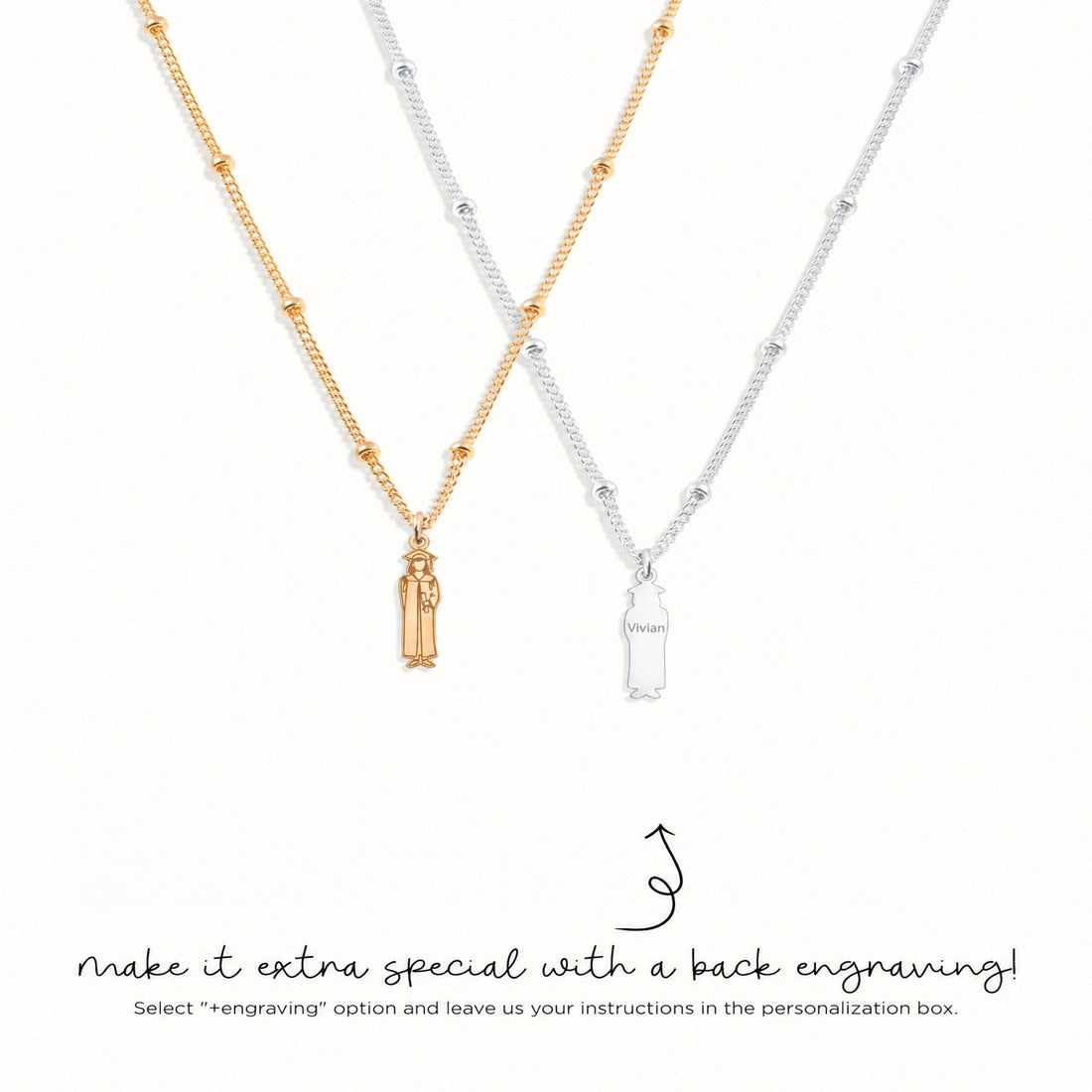 Cap and Gown Charm Necklace