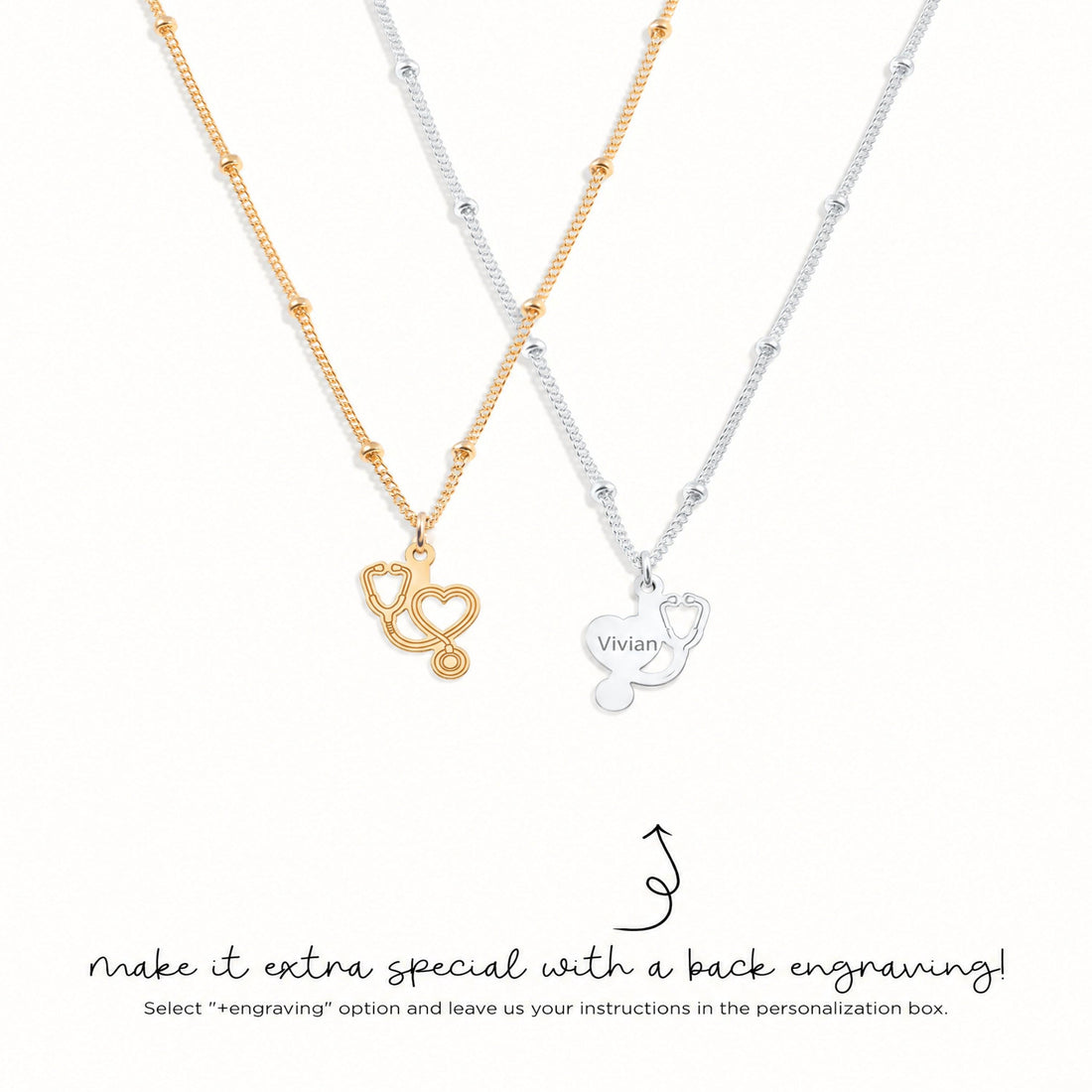 Stethoscope Heart Charm Necklace