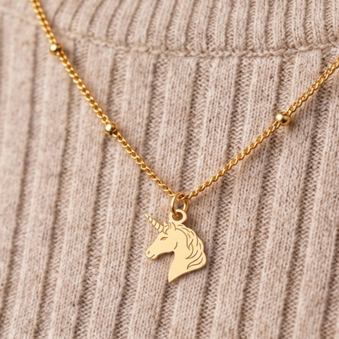 Unicorn Charm Beaded Necklace