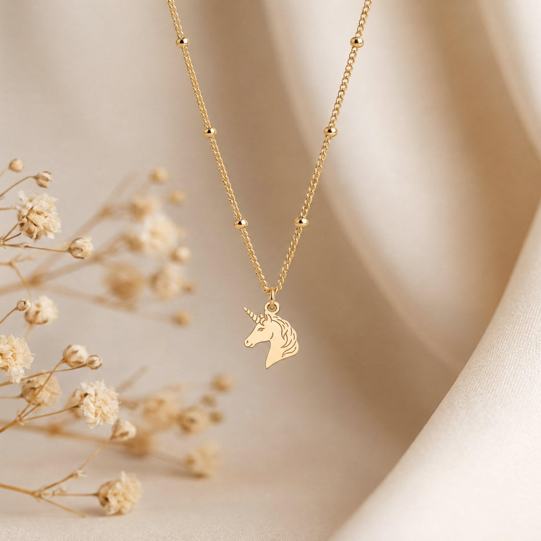 Unicorn Charm Beaded Necklace