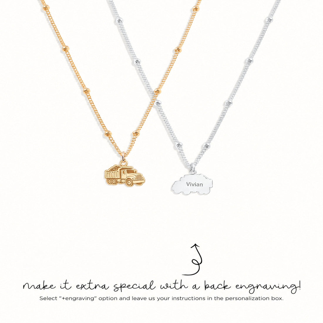 Dump Truck Charm Necklace