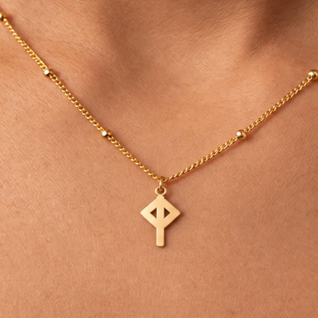 Rune Symbol Beady Necklace