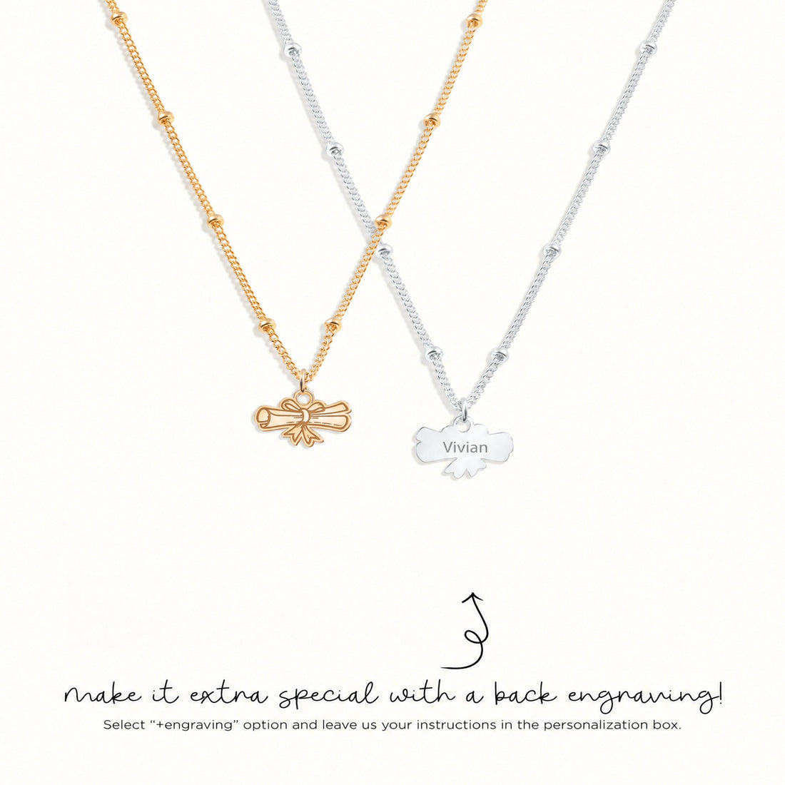 Diploma Scroll Charm Necklace