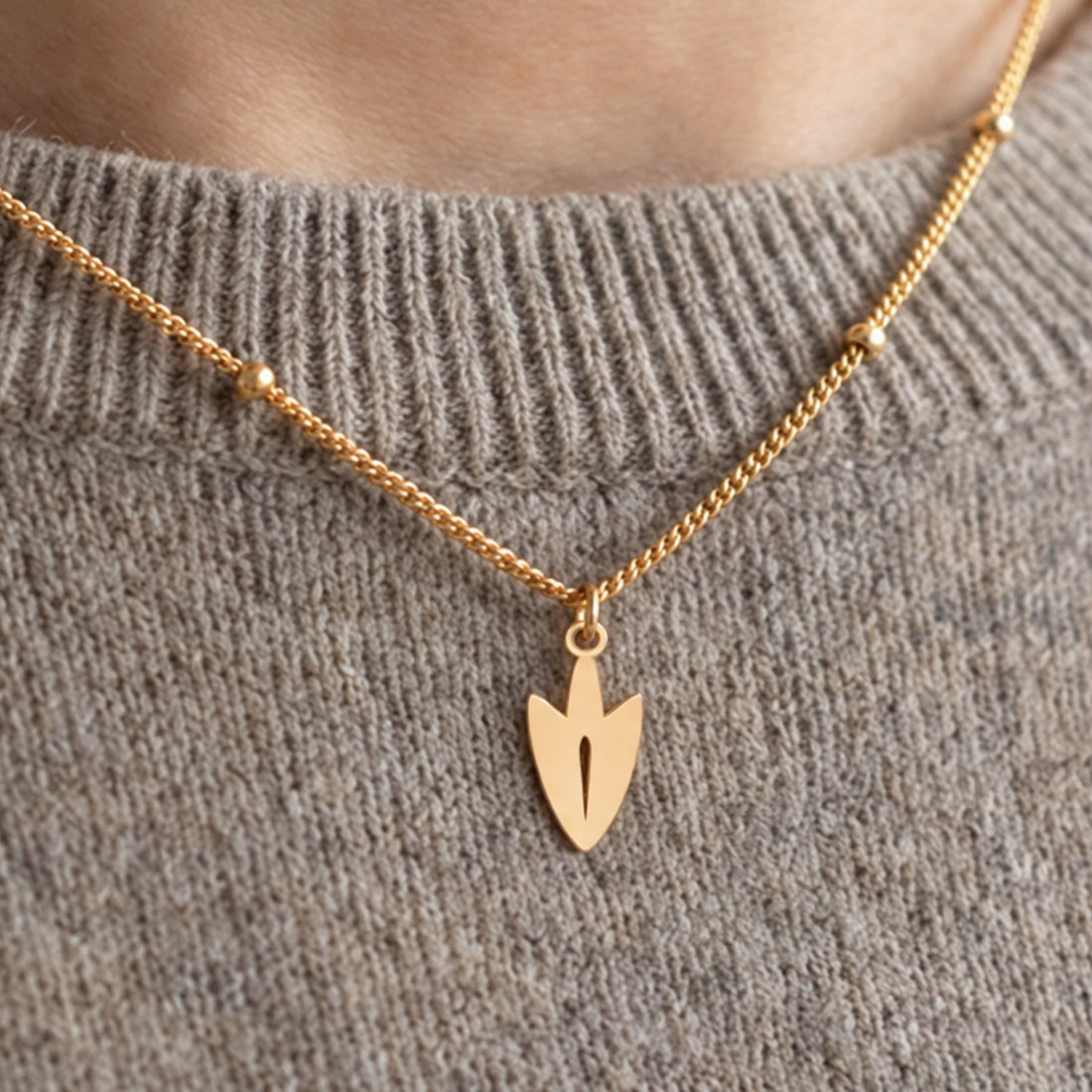 Arrowhead Charm Beady Necklace