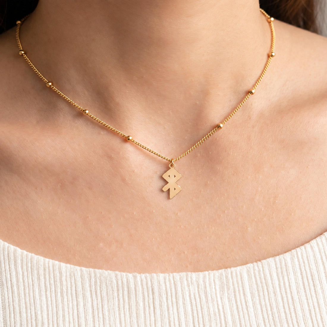 Rune Charm Beady Necklace