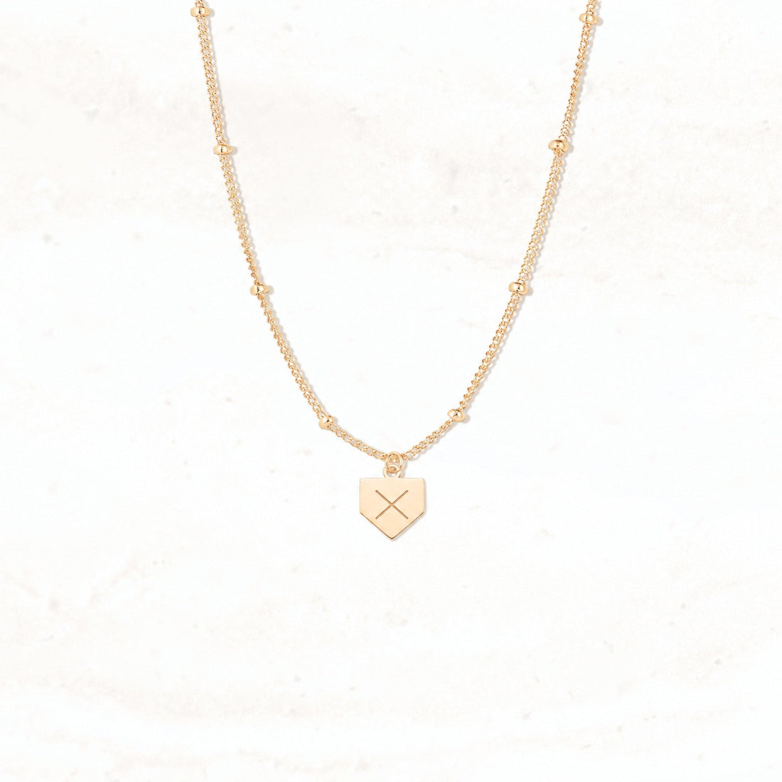 Shield Crest Charm Necklace