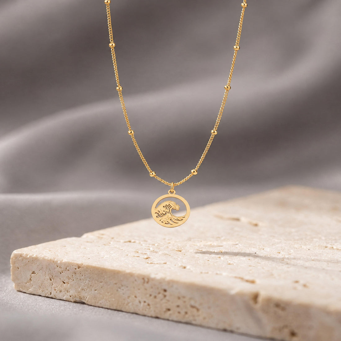 Ocean Wave Charm Necklace