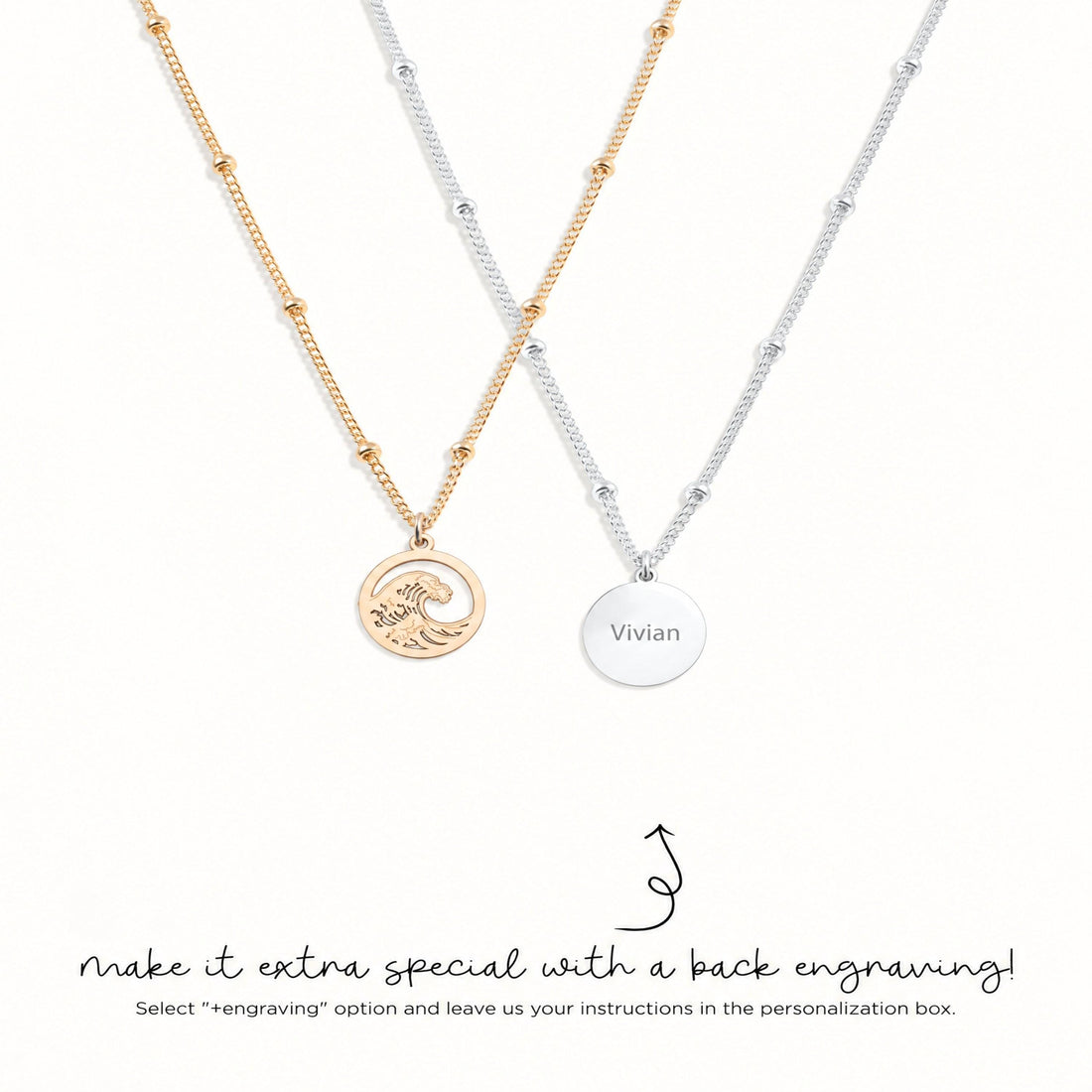 Ocean Wave Charm Necklace