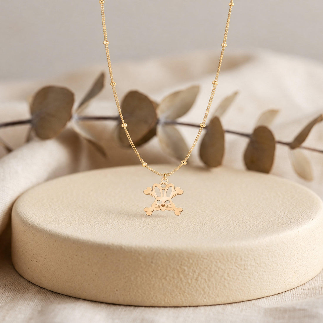 Rabbit Charm Beady Necklace