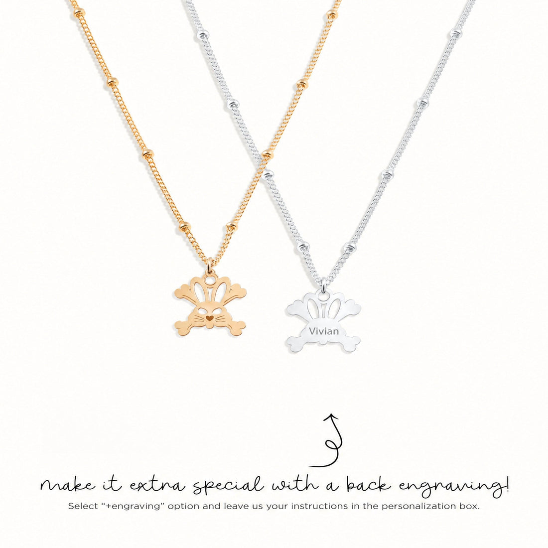 Rabbit Charm Beady Necklace