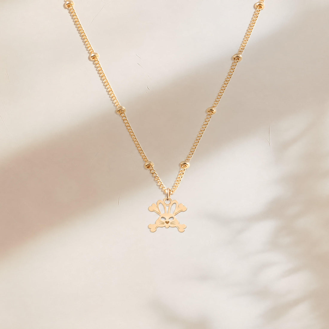 Rabbit Charm Beady Necklace