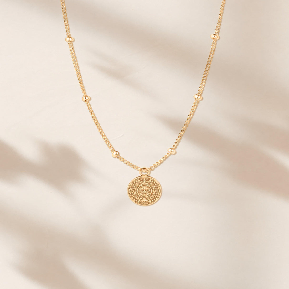Aztec Calendar Charm Necklace