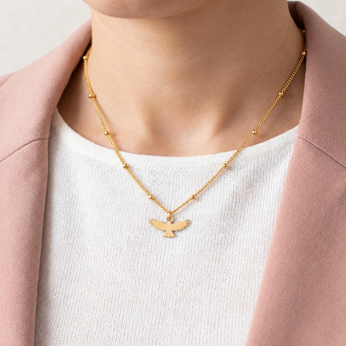 Flying Dove Beaded Necklace