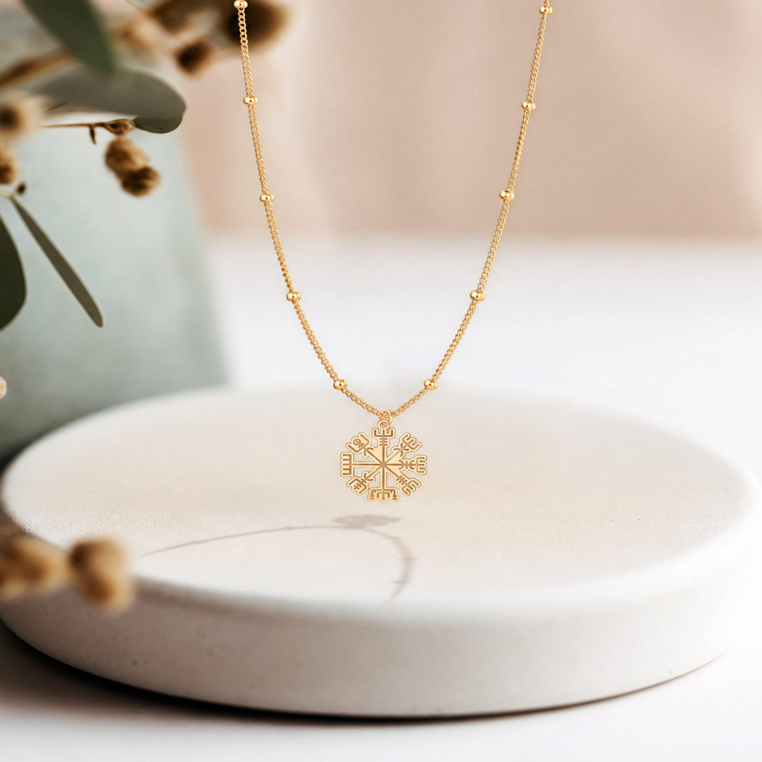 Snowflake Charm Beady Necklace