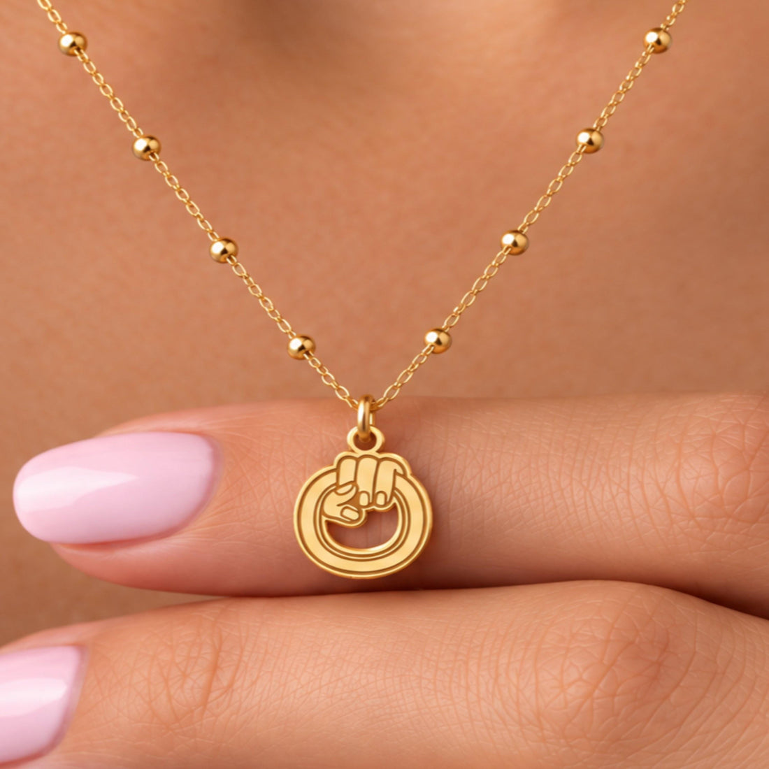 Hand Ring Charm Necklace