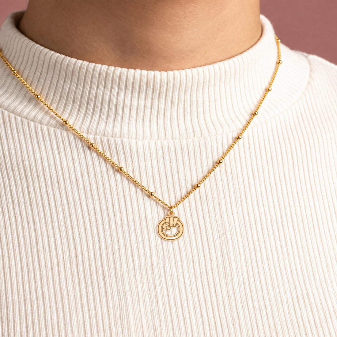 Hand Ring Charm Necklace