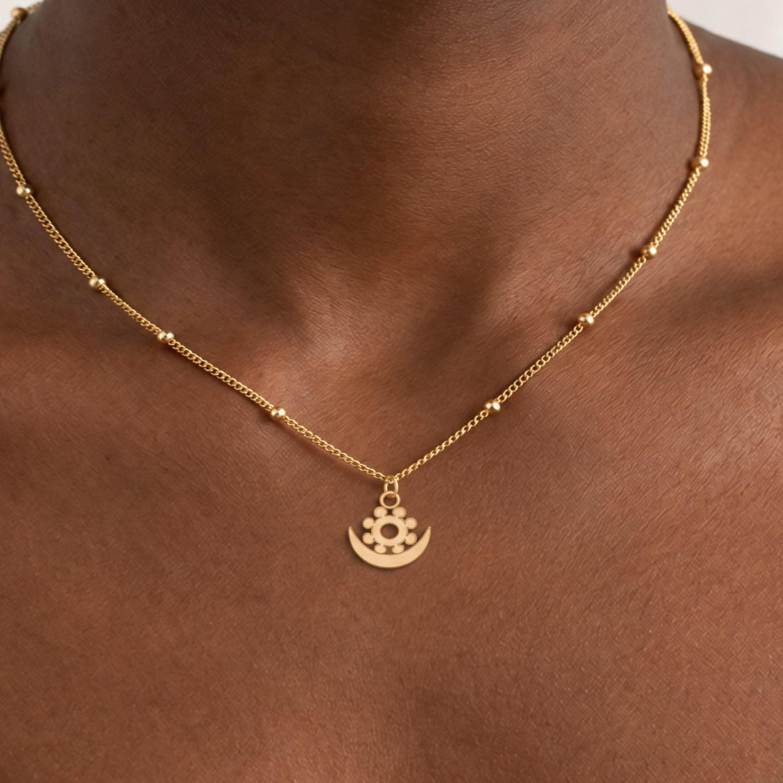 Sun Moon Charm Necklace