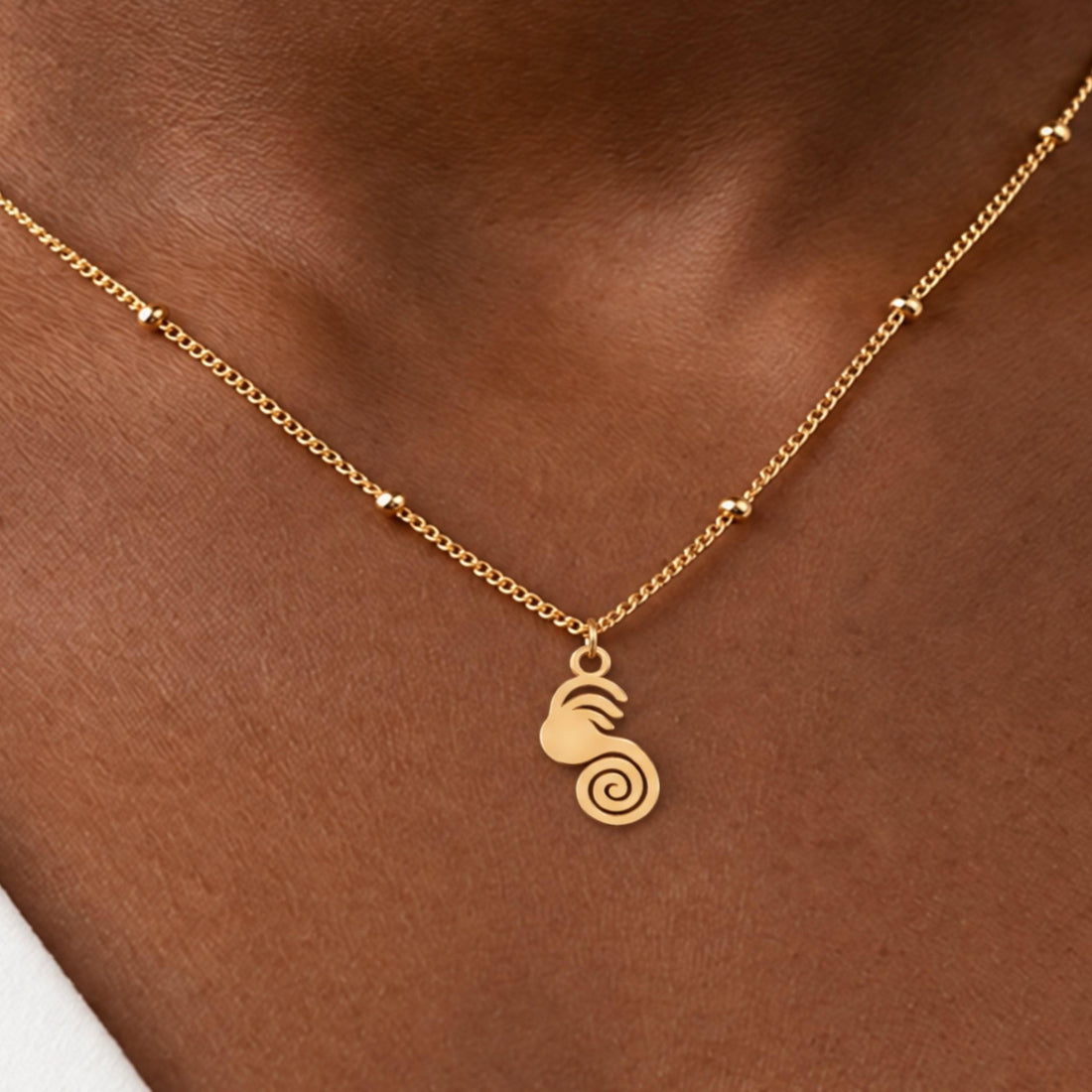 Triple Spiral Charm Necklace