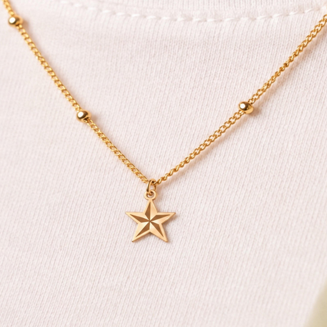 Five Point Star Charm Necklace
