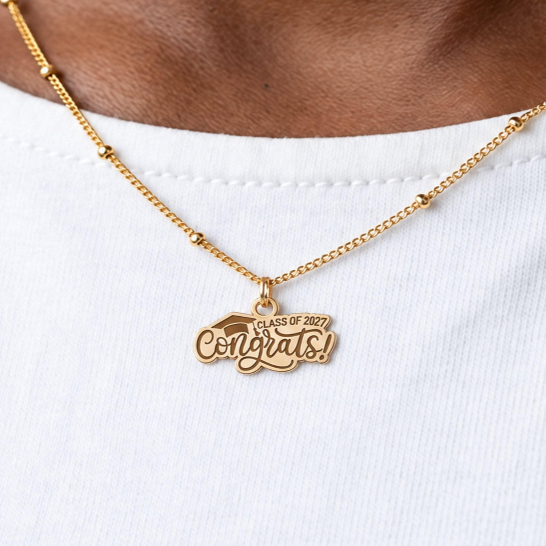 Graduation Cap Charm Necklace