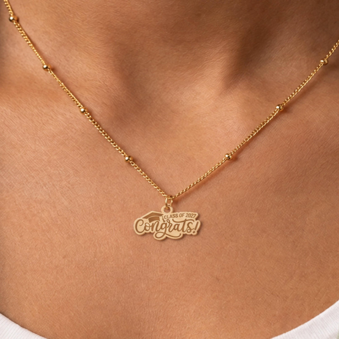 Graduation Cap Charm Necklace