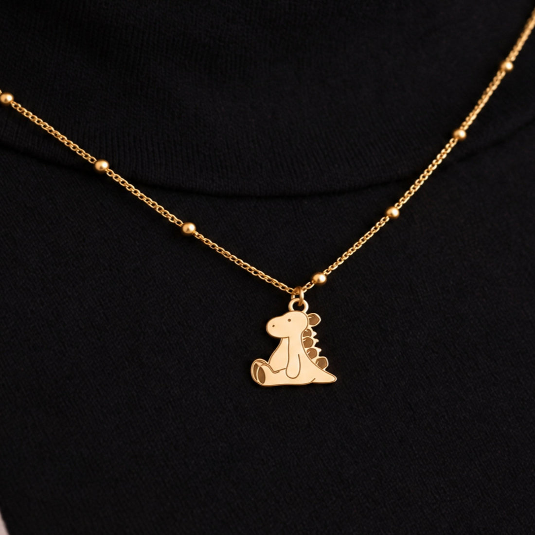 Sitting Baby Dinosaur Charm Necklace