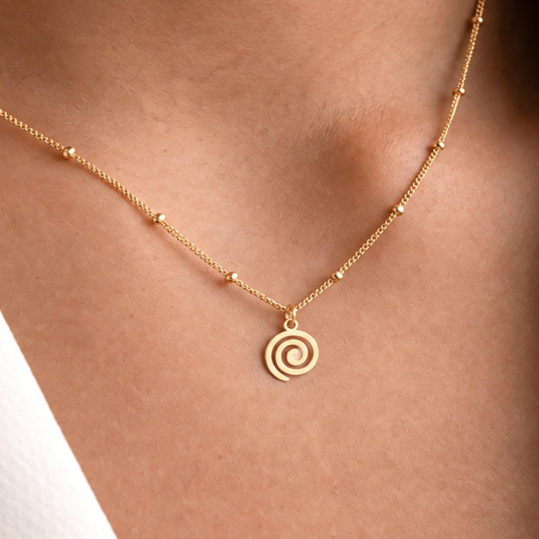 Spiral Swirl Charm Necklace