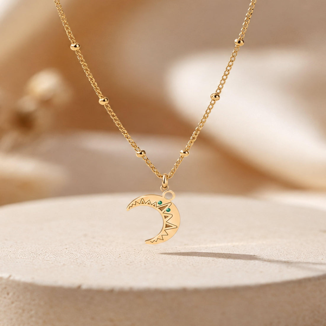 Crescent Moon Charm Necklace