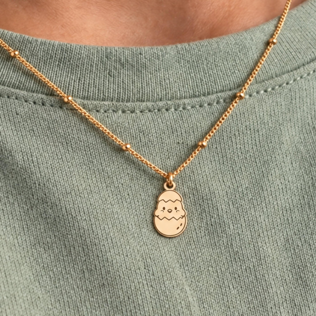 Hatching Chick Charm Necklace