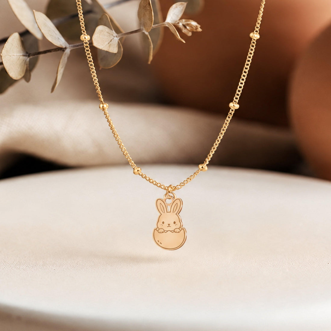 Hatched Bunny Charm Necklace