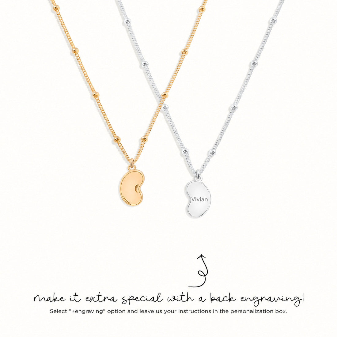 Kidney Bean Charm Necklace